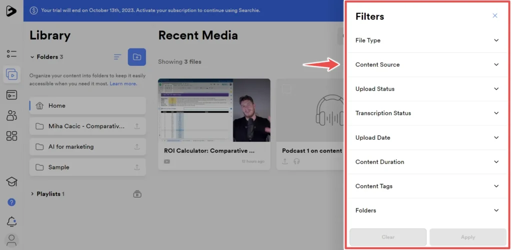 Membership.io Content Filter Feature