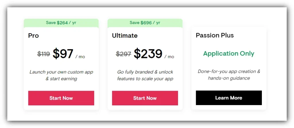 Passion.io pricing